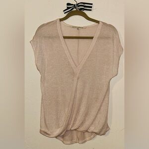 RACHEL Rachel Roy Cream Pink Wrap Blouse